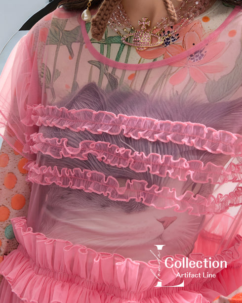 Tulle Frill Mesh Dress