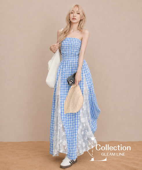 Gingham Sheer Dress