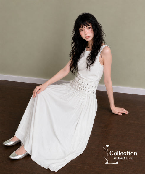 Eyelet Belt Dress