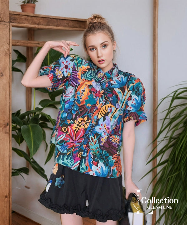 Tropical Print Blouse