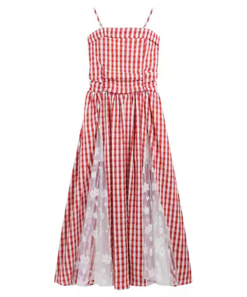Gingham Sheer Dress