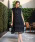 Hollow Stand-up Collar Dress