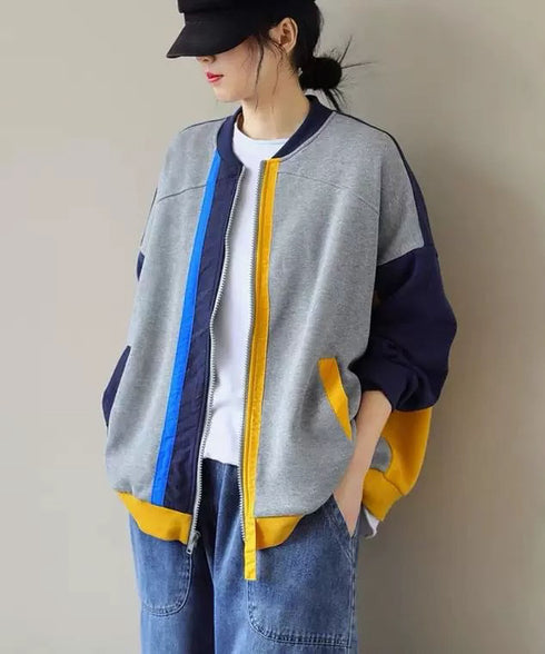 Blocking Zip Sweatshirt