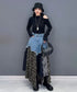 Patchwork Denim Skirt