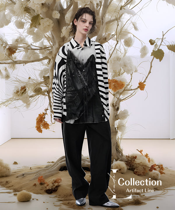 Optic Stripe Illusion Blouse