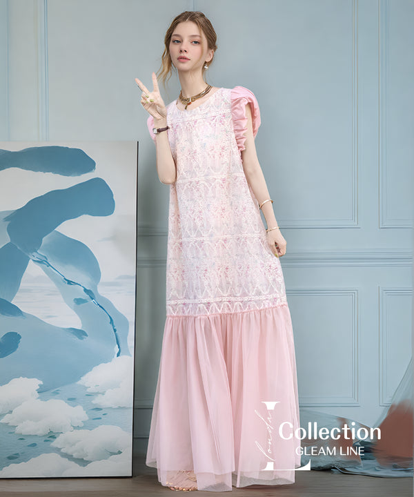 Floral Lace Tiered Dress