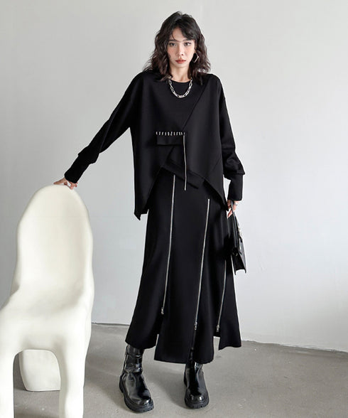 Chain Flap Asymmetry Sweatshirt
