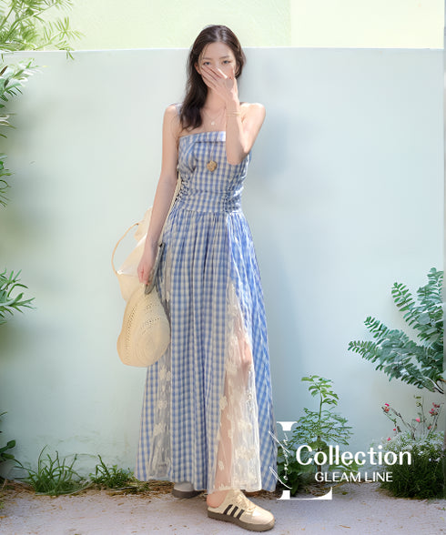 Gingham Sheer Dress