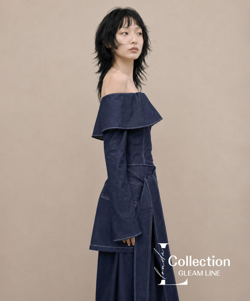 Denim Off Shoulder Layered Series