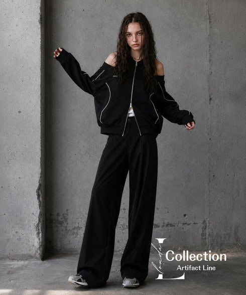 Open Shoulder Zip Top