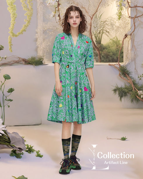 Heart Pattern Jungle Dress
