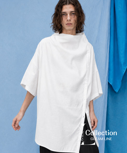 Side Button High Neck Shirt