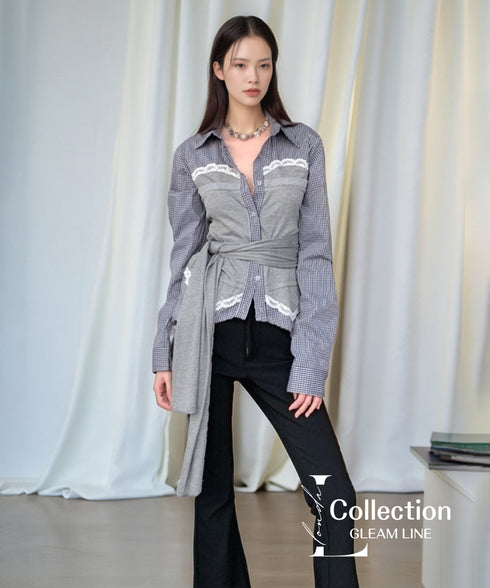 Layered Wrap Waist Blouse