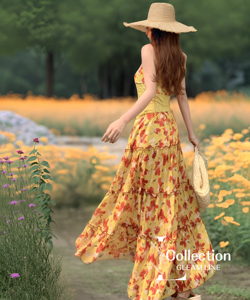 Floral tiered top & skirt Co-ord