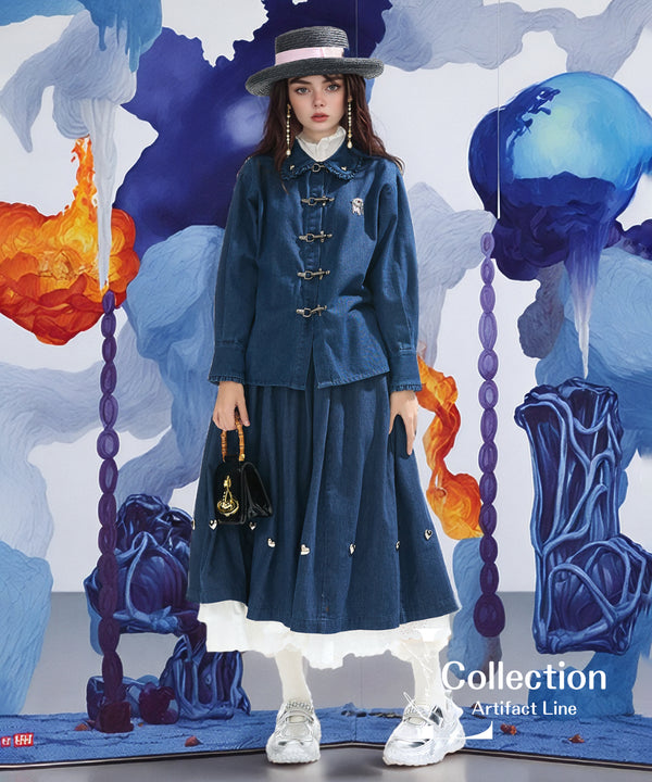 Heart Button Denim Series