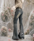 Vintage Washed Strap Denim Pants