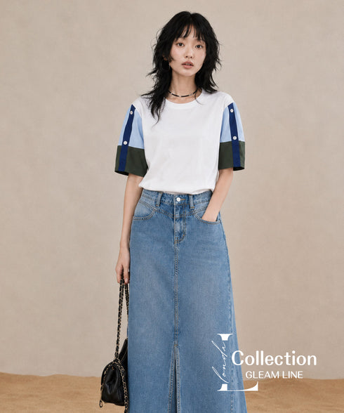 Blocking Puff Sleeve Top