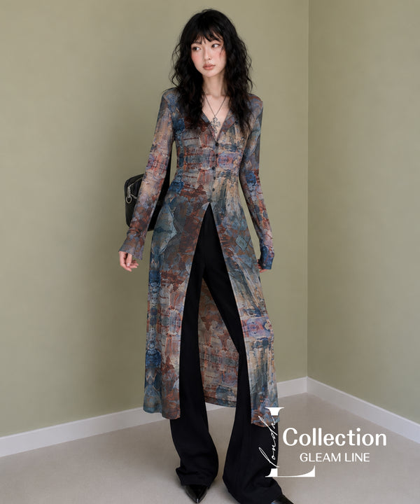 Retro Print Cardigan