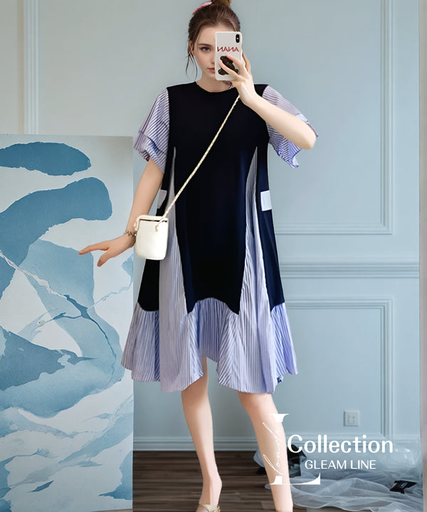 Stripe Layer Flare Dress