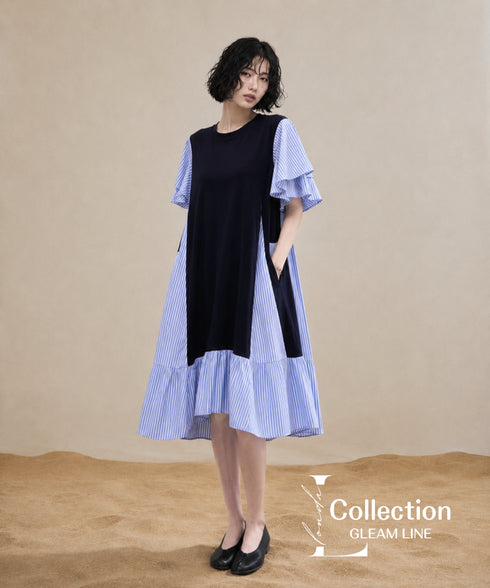 Stripe Layer Flare Dress