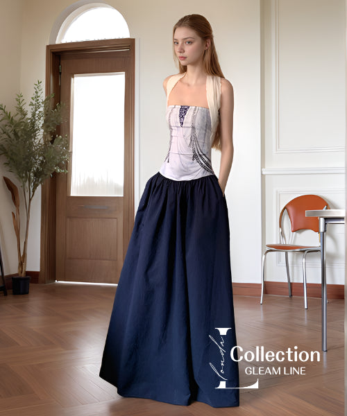 Back Drape Halter Dress