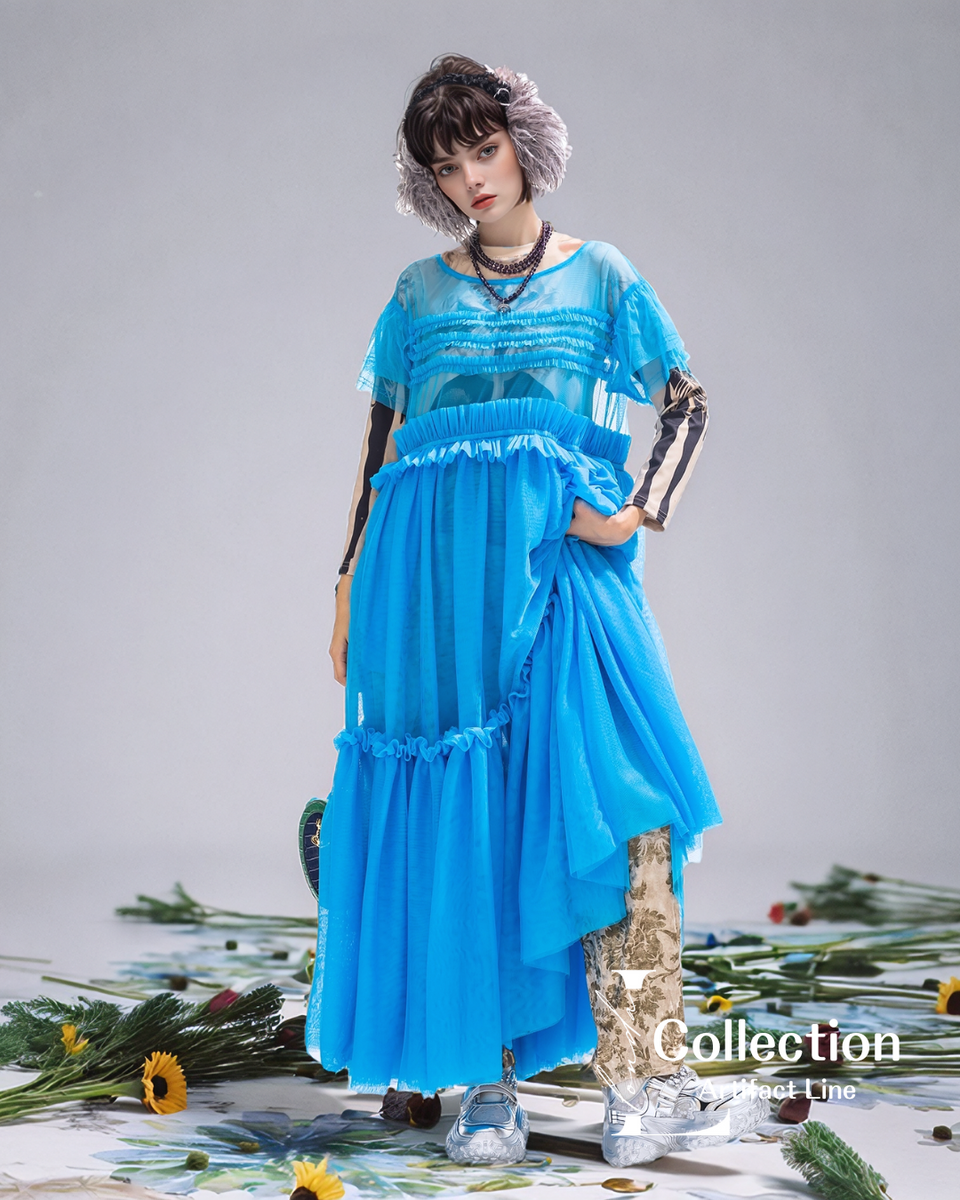 Tulle Frill Mesh Dress – LONDA