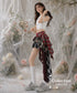 Layered Check Draped Skirt