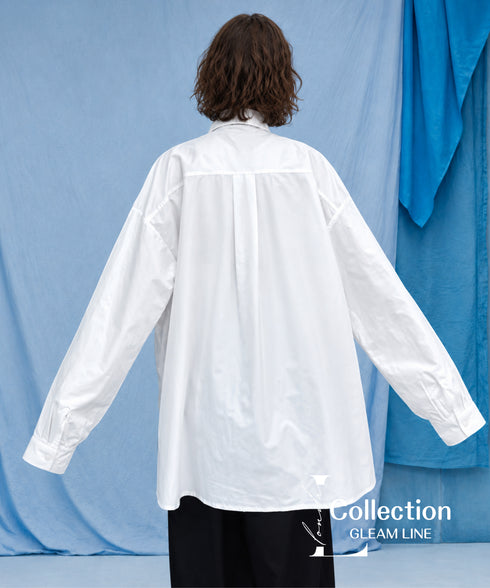 Oversized Label Tie Shirt