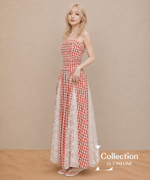 Gingham Sheer Dress
