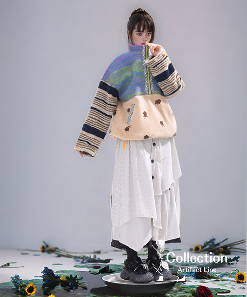 Pattern Fleece Pullover