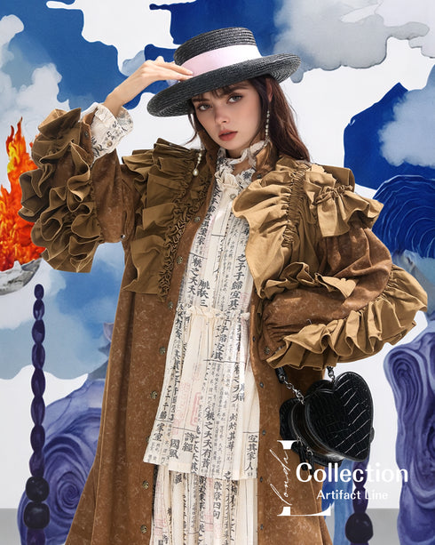 Frill Sleeve Trench Coat