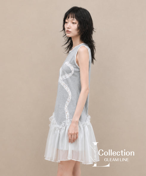 Layered Ribbon Flare Dress