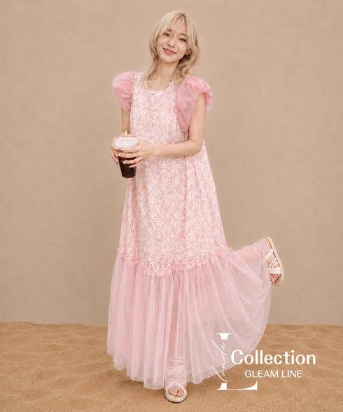Floral Lace Tiered Dress