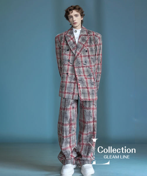 Retro Print Check Jacket & Pants Co-ord