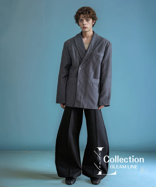 Shawl Collar Striped Jacket