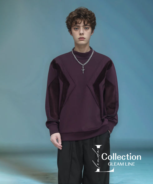 Geometric Contrast Color Top