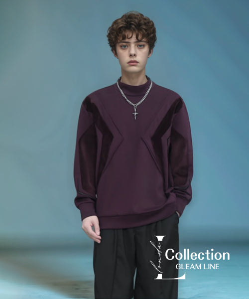 Geometric Contrast Color Top