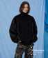 Fur Sleeve Cable Knit Top