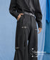Side Buckle Zip Wide Pants