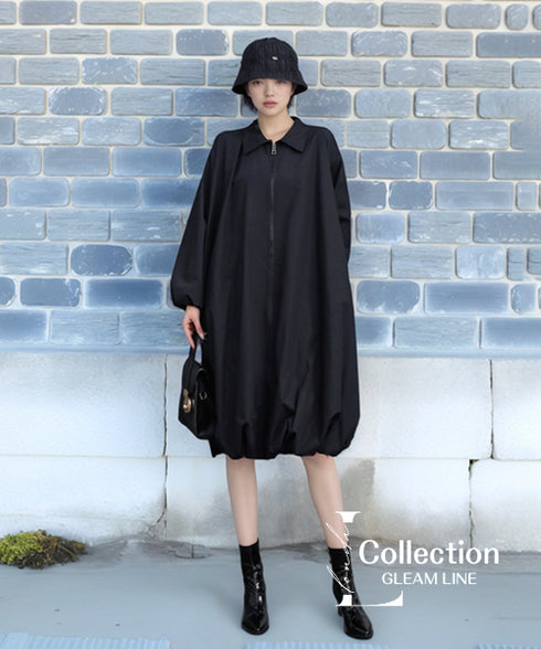 Zip-up Balloon Dress
