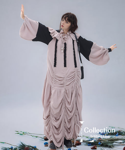 Gathered Hood Panel Dress