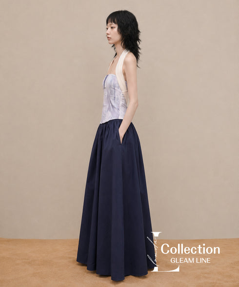 Back Drape Halter Dress
