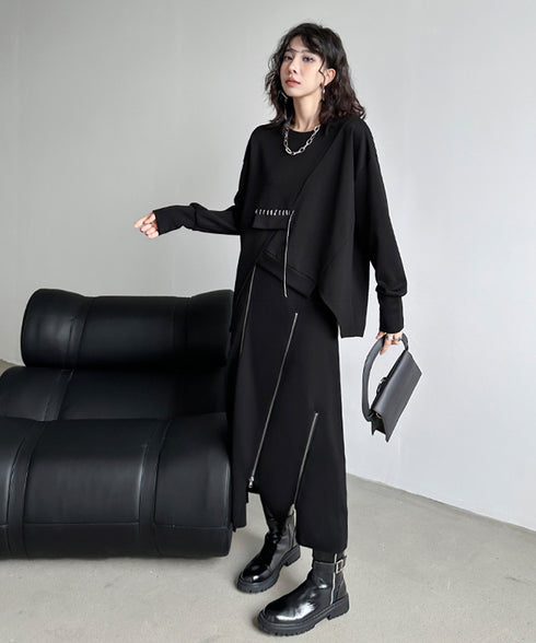 Chain Flap Asymmetry Sweatshirt