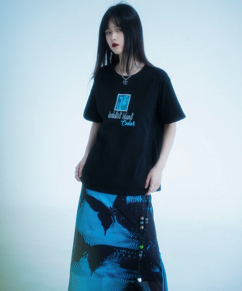 Butterfly Print Mesh Skirt