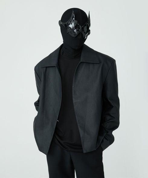 Buttonless Faux Leather Jacket