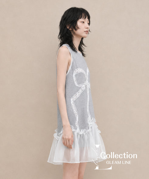 Layered Ribbon Flare Dress