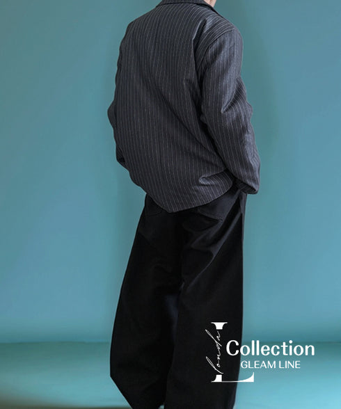 Shawl Collar Striped Jacket