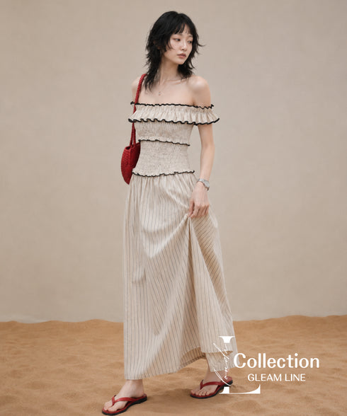 Shirred Trim Dress