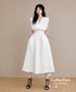 Double V-neck Ripple Dress