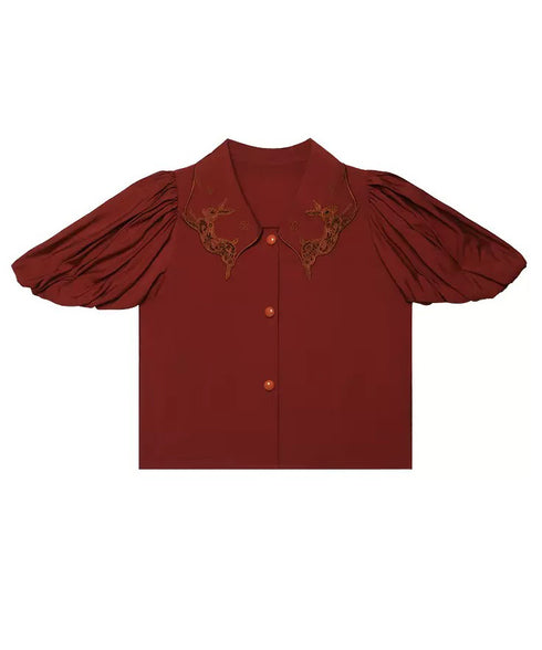 Rabbit Balloon Sleeve Blouse